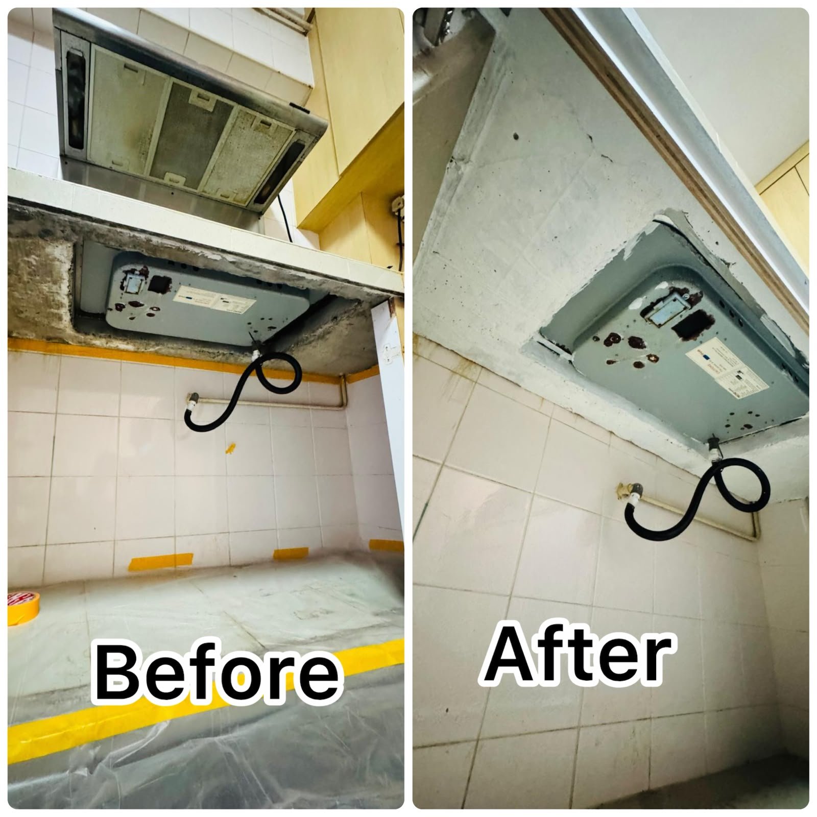 Kitchen Cooker Hood Ceiling Repair & Repainting Service in Singapore